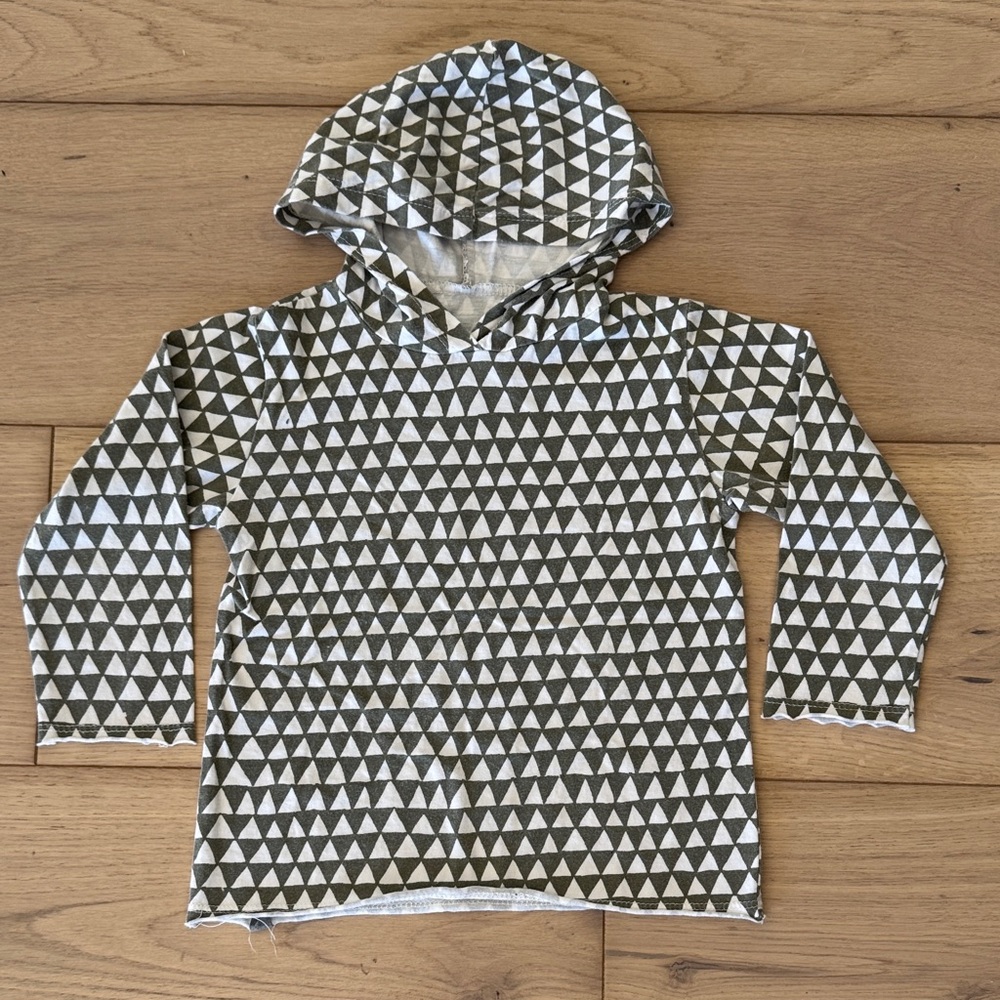 MINI MIOCHE - Kids Geometric Pattern Hoodie - Black and White - Organic Cotton